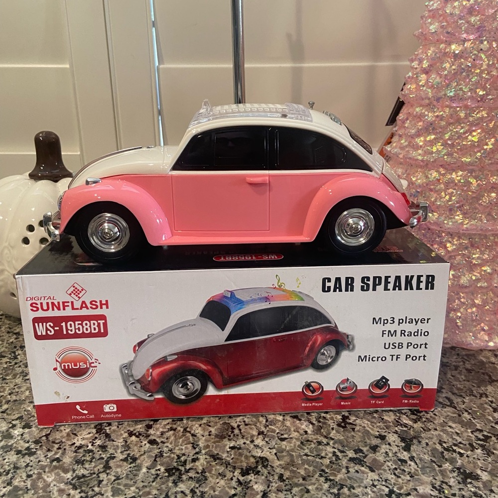 Bluetooth Speaker Pink VW Beetle